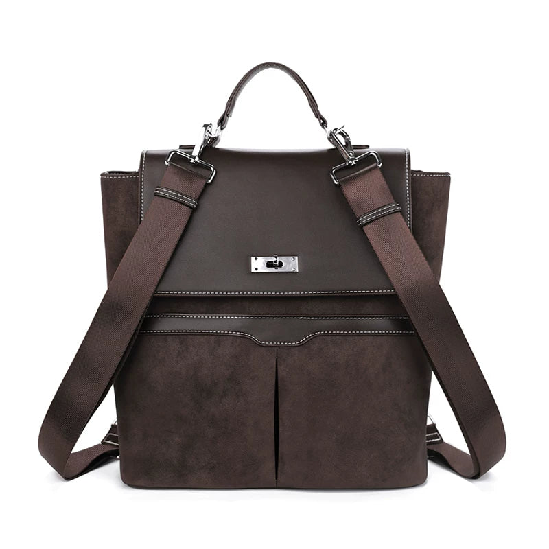 JANDRESS Suede Patchwork -in- Crossbody Backpack