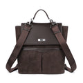 JANDRESS Caramel Suede Zip-Top Backpack