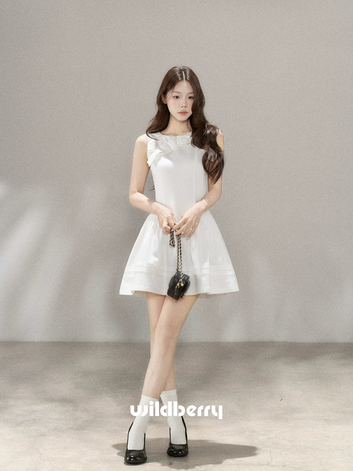 Wildberry White A-Line High-Waist Slip Dress