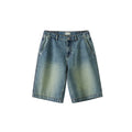 BUTTBILL Washed and Old Casual Commuter Denim Five-point Shorts