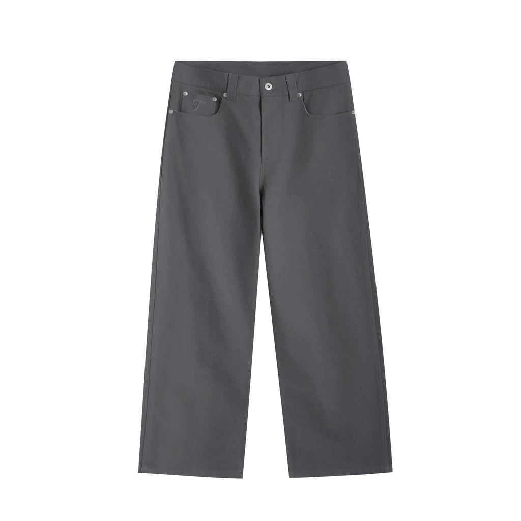 TumBlerine Washed Old, Straight Neutral Pendant Casual Pants