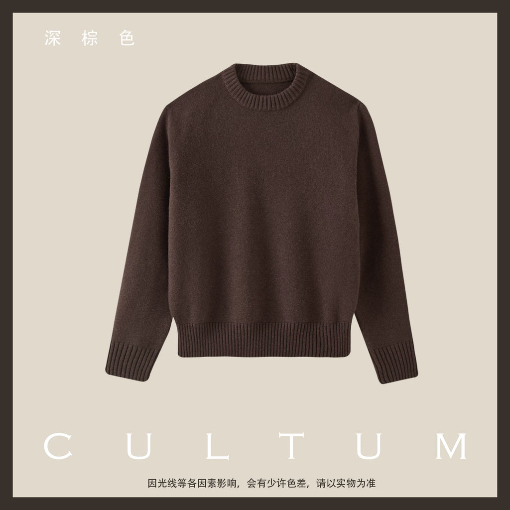 CULTUM 100% Merino Wool 620g Warm Relaxed Crewneck Sweater