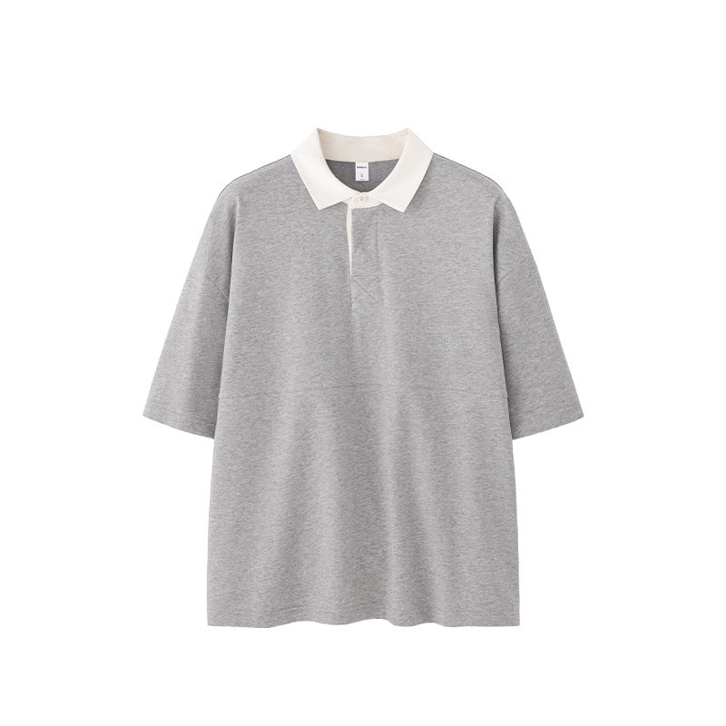 INF White Lapel Mountain Outdoor Contrast Color POLO Shirt