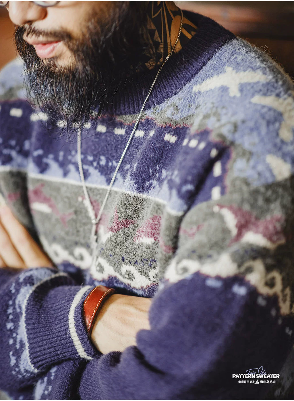 Madden Vintage Fair Island Crew Neck Knitted Sweater