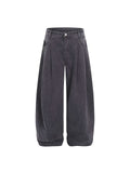 ANTSSTNA American Retro 100% Cotton Washed Wide-Leg Pants