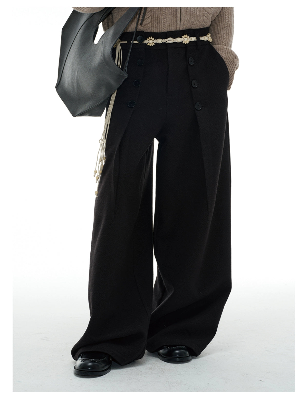JCAESAR BUTTON Wool PANTS