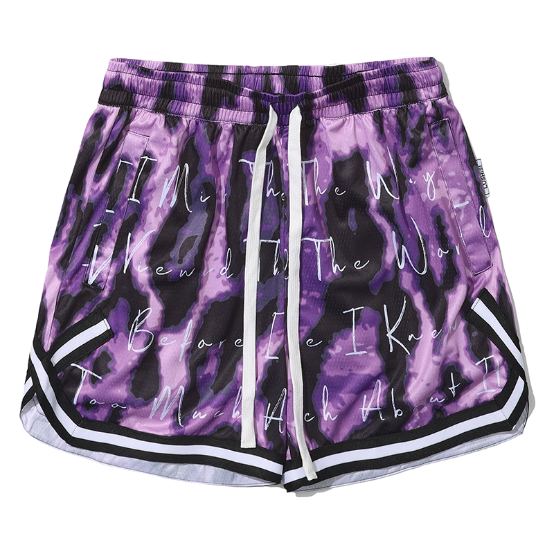LUSHISI Purple Digital Print Basketball Shorts