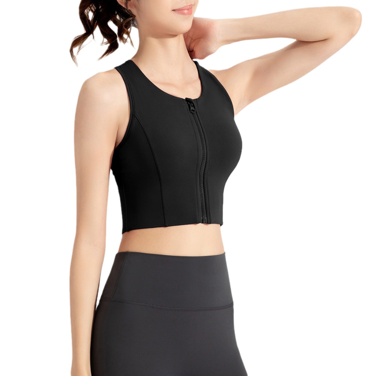 ATHENA LULU Seamless Zip Front High Support Sports Bra