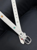 NOT UGLY Leather Hot Silver Made Old Buckle Belt