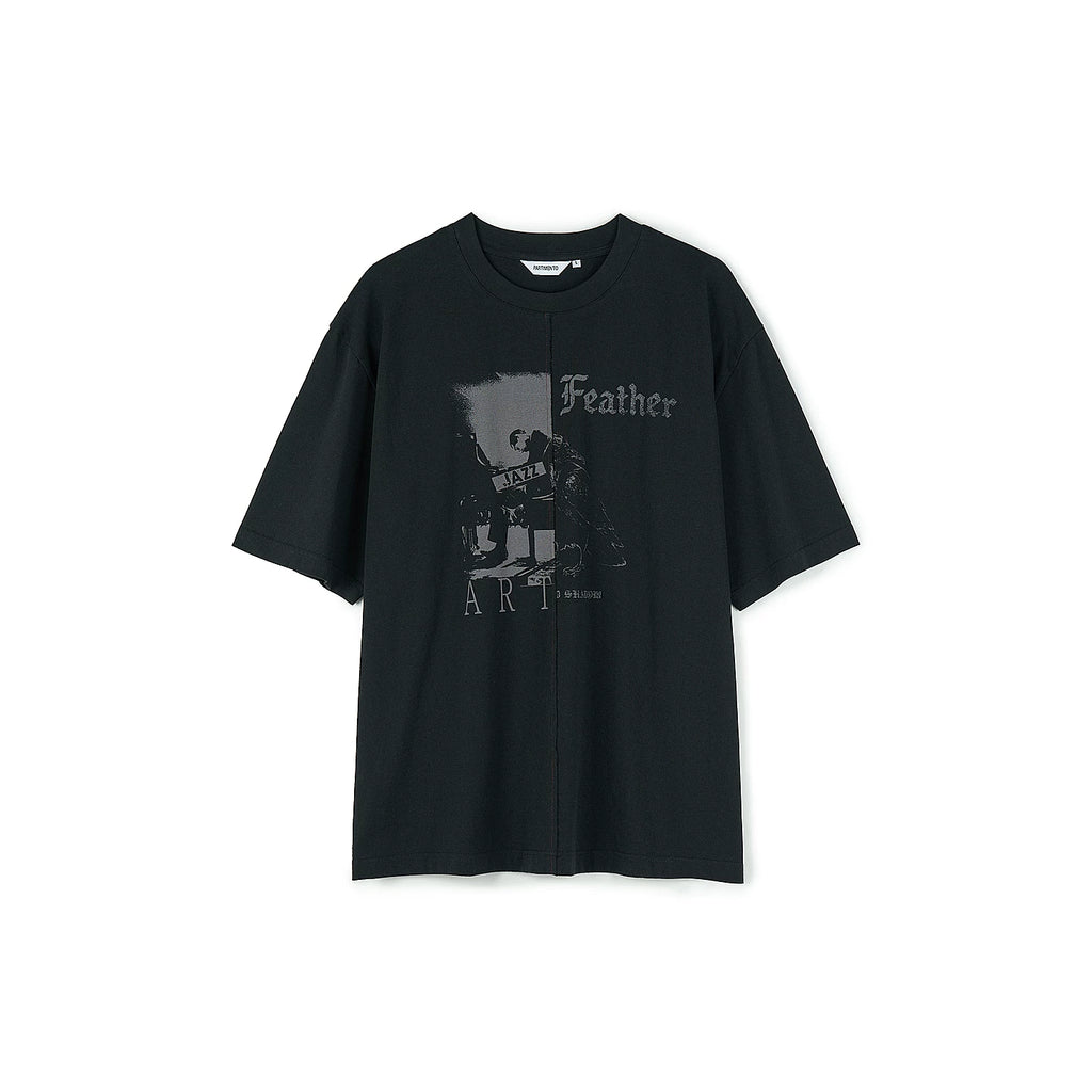 PARTIMENTO Vintage Washed Artistic Slit Oversized Tee