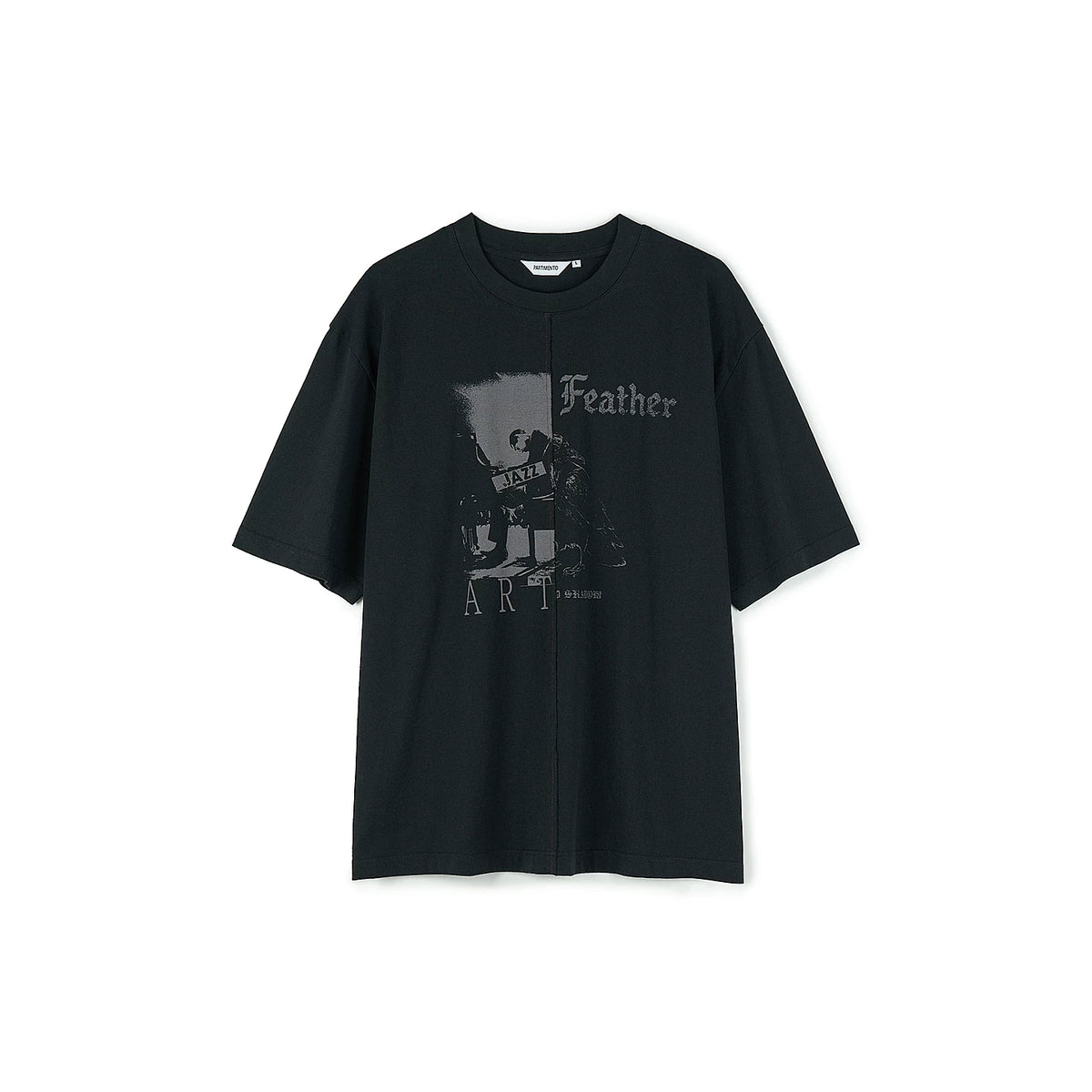 PARTIMENTO Vintage Washed Artistic Slit Oversized Tee