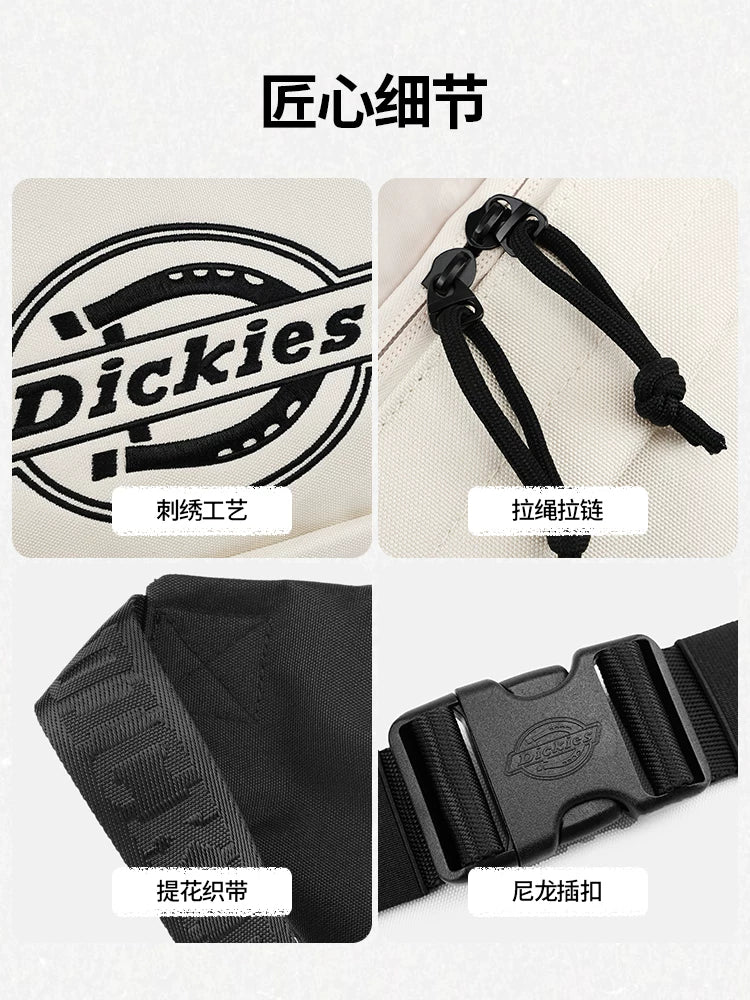 Dickies Midnight Black Nylon Zip Crossbody Sling Bag