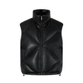 MADWITCH Stand-up Collar PU Leather Jacket Vest