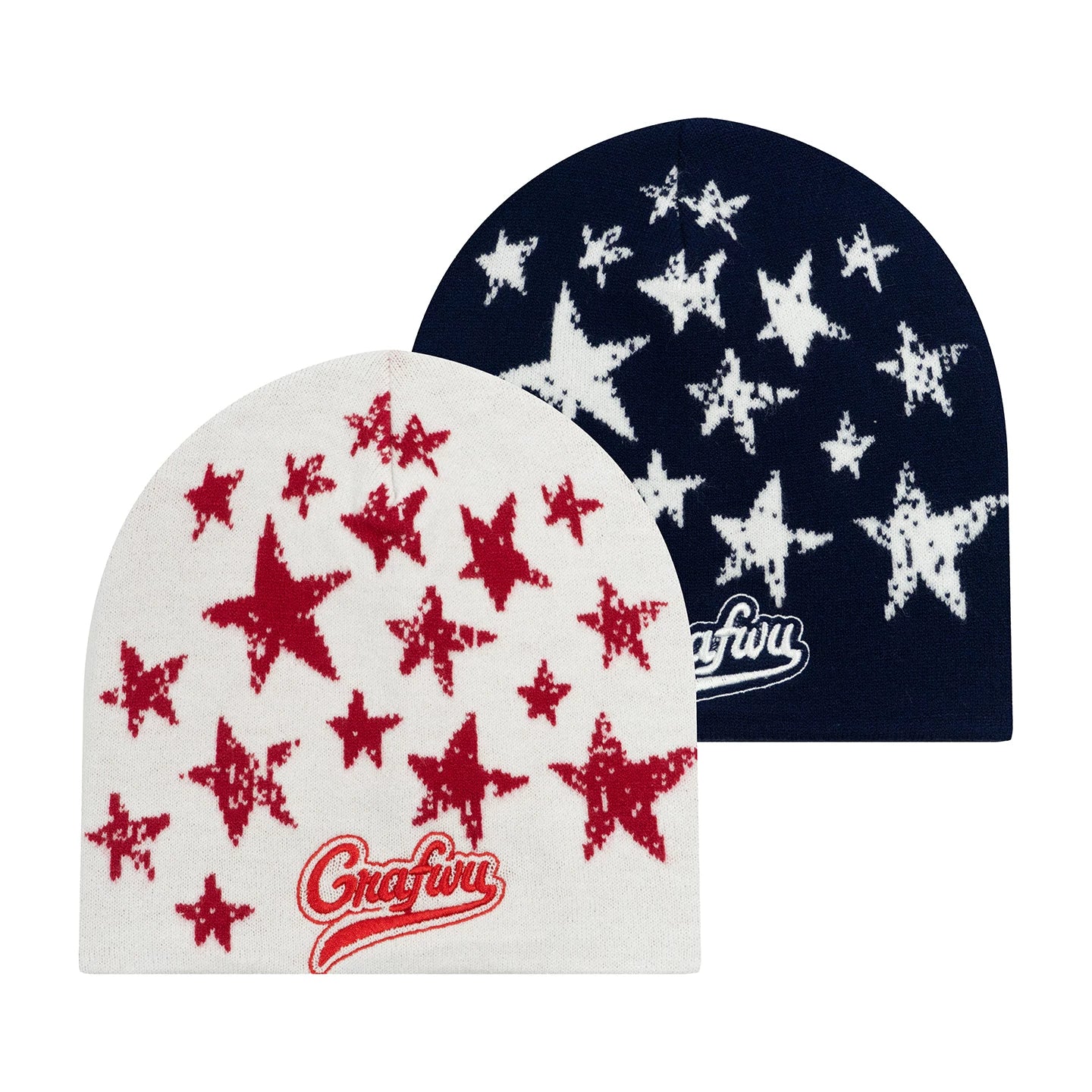 GRAF Brand Distressed Star Retro Knit Beanie