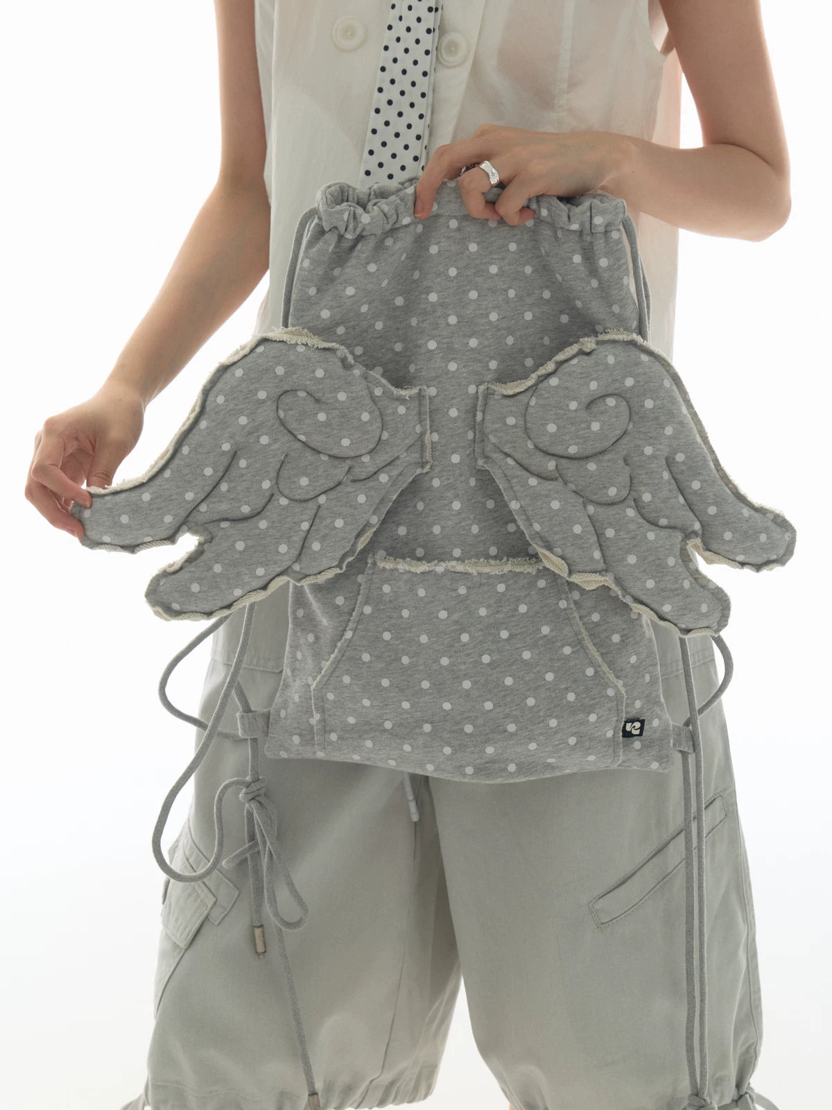 Yawhat Polka Dot Three-dimensional Wings Burr Backpack
