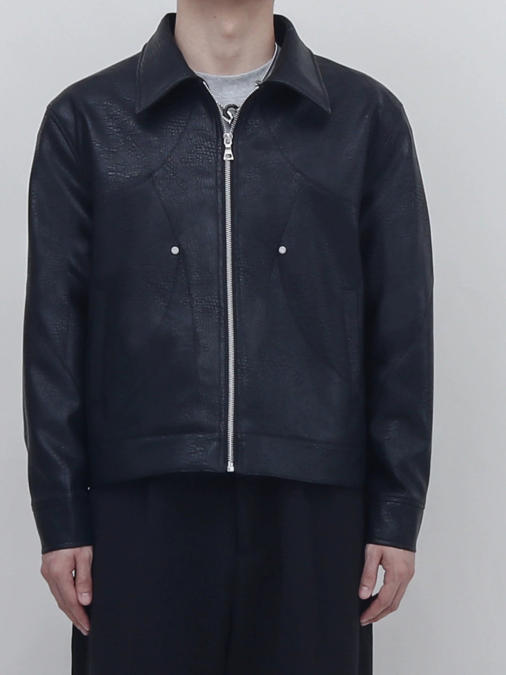 PERDU Snake Stitching Rivet Versatile Vintage Jacket