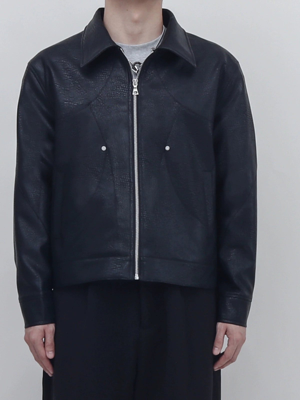 PERDU Snake Stitching Rivet Versatile Vintage Jacket