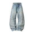 YADcrew Hot Diamond Nail Drill Retro Ink Splashing Jeans