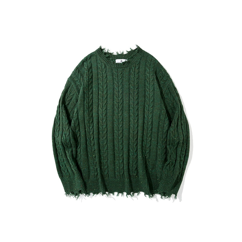 ALOHA Vintage Lazy Slack Twist Striped Sweater