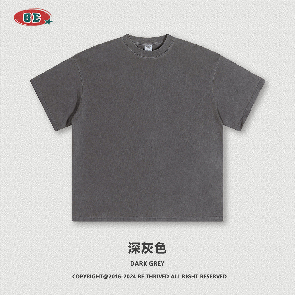 BE THRIVED Vintage Washed 220g Breathable Loose-Fit Tee