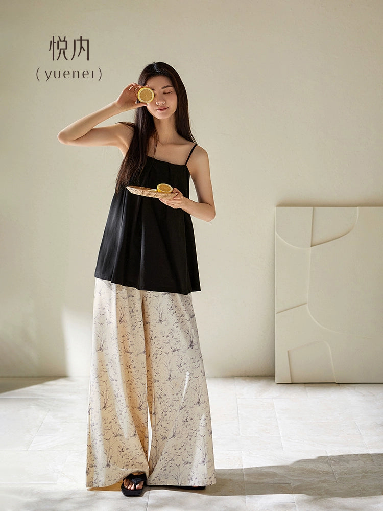 Yuenei Loungewear Thin Two-piece Set with Chest Pad