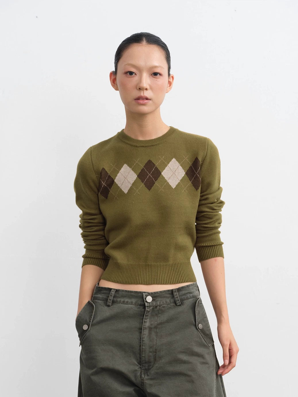 LINY LIBERTY Vintage Diamond-knit Sweater