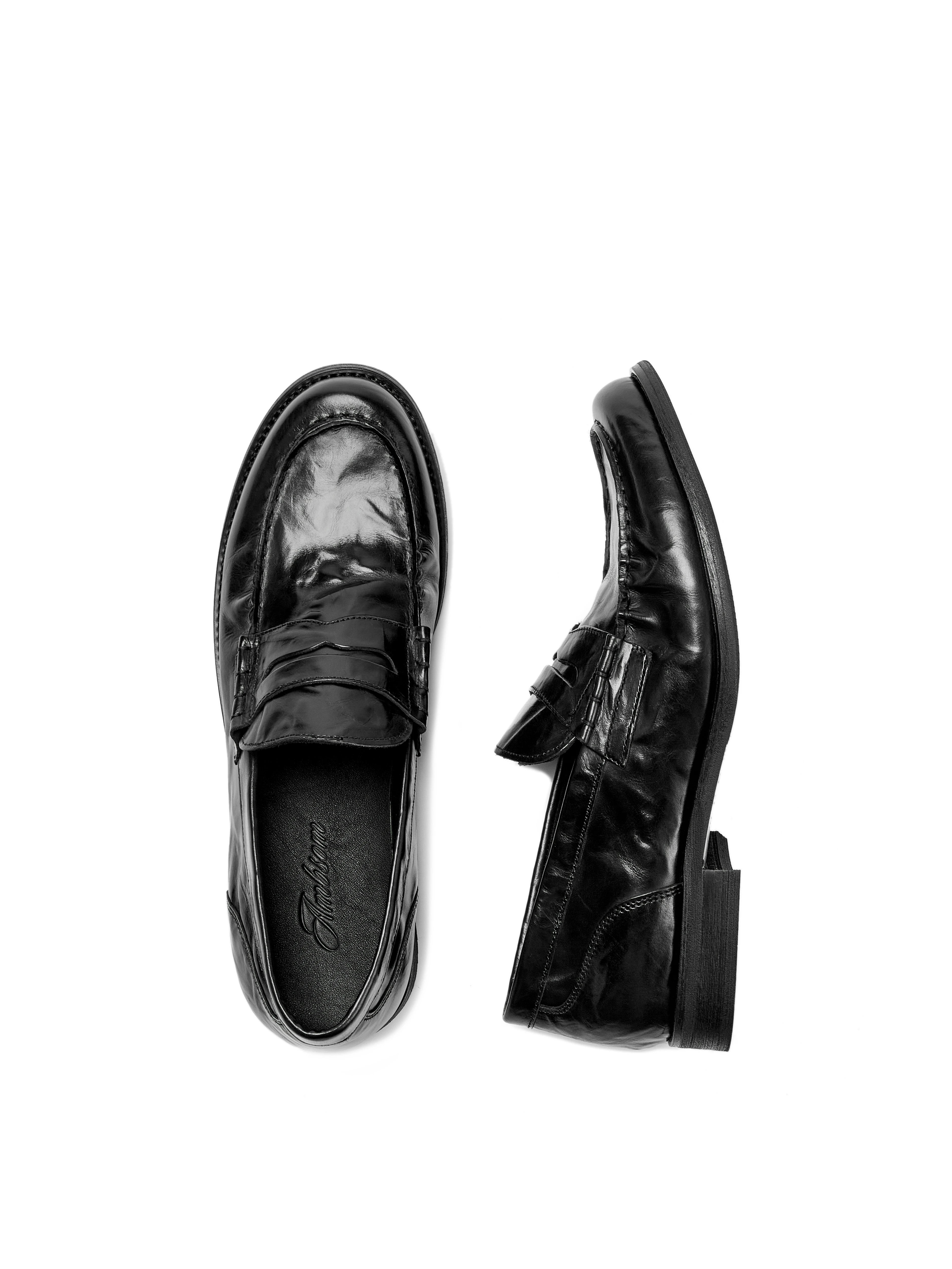 AMBSOM Leather Pleated Casual Shoes