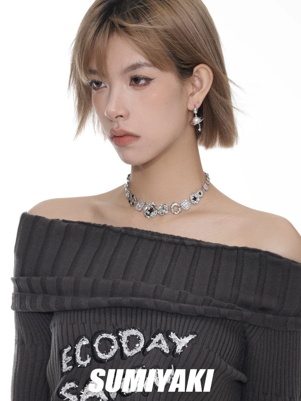 SUMIYAKI Pearl Spinning UFO Earrings