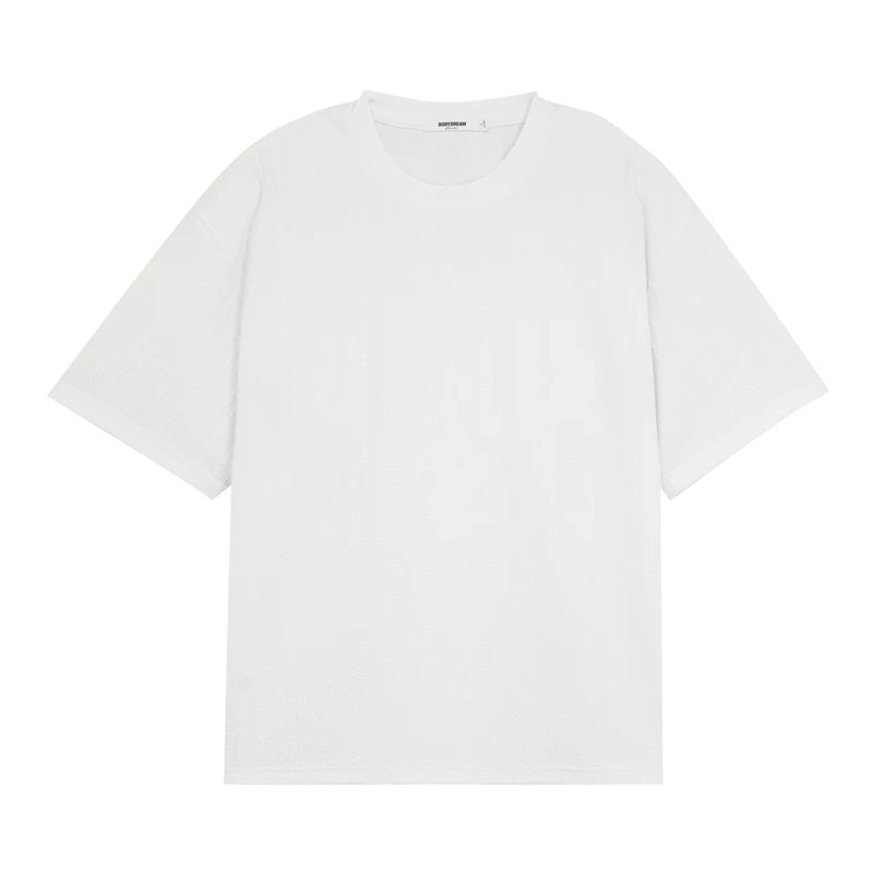 BODYDREAM Snake Bone Pattern Loose Drop-Shoulder Knit Tee