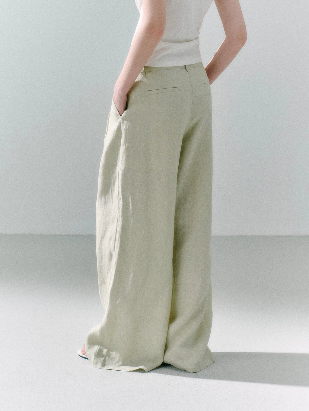 LOST FOREST 100% Linen Breathable Wide-Leg Trousers
