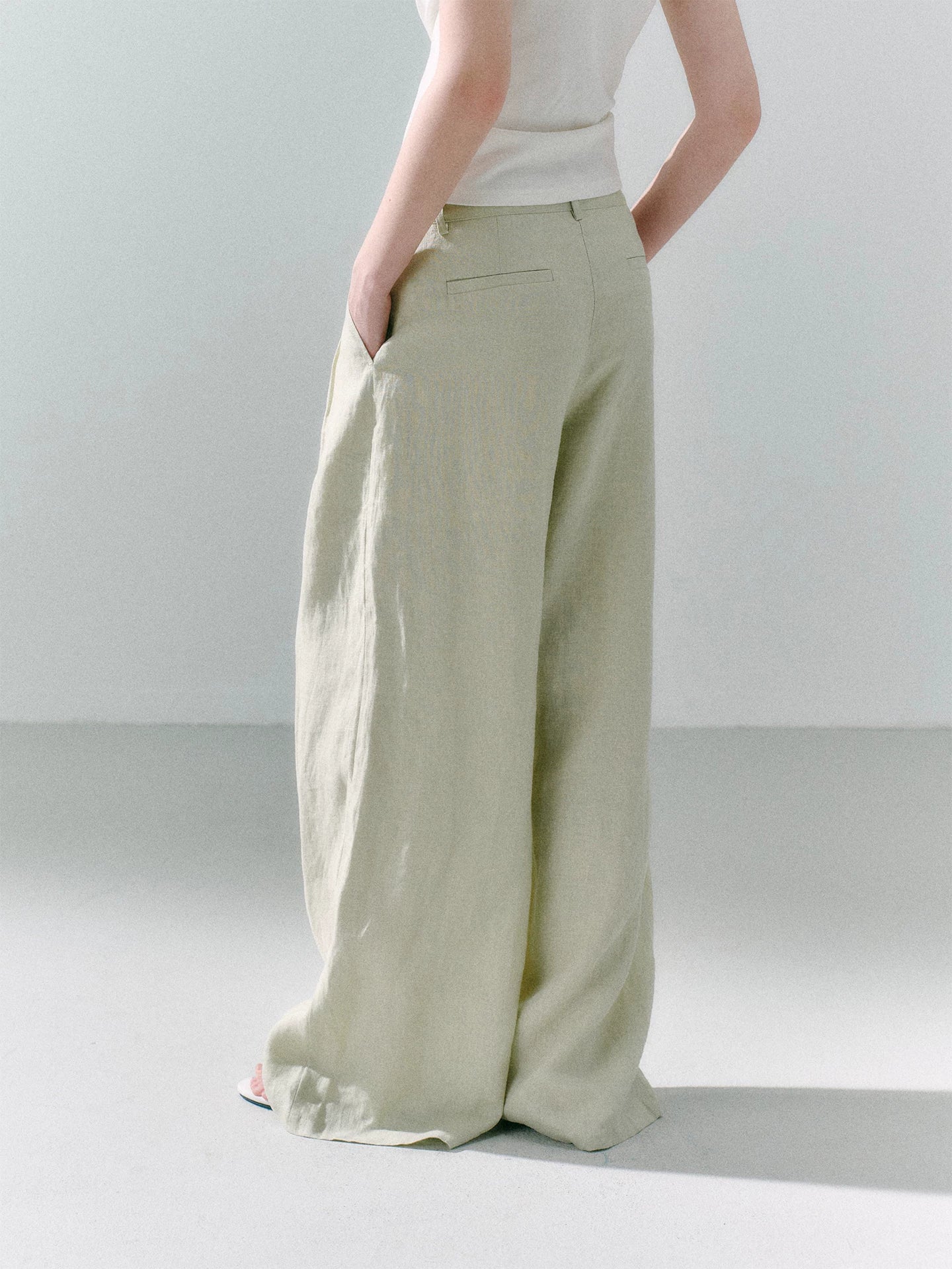 LOST FOREST 100% Linen Breathable Wide-Leg Trousers