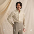 CULTUM Italian One-piece Neck Cotton Striped Long-sleeved Shirt