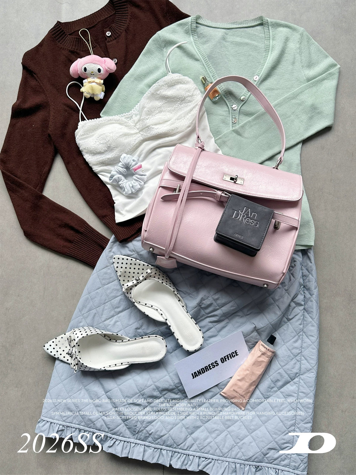 JANDRESS Pink Faux Leather Lock-Top Backpack