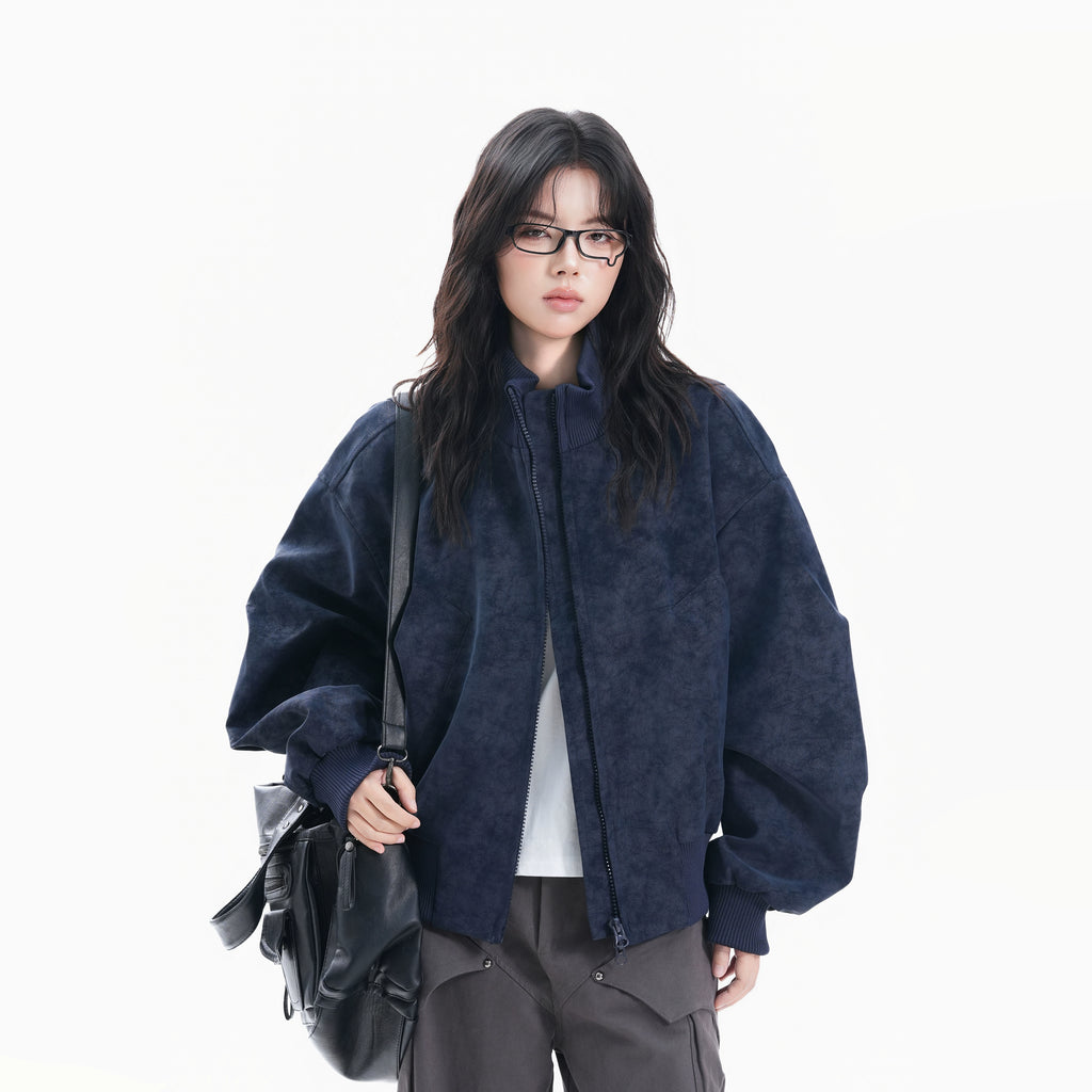 Zuocisankon Loose Leather Jacket