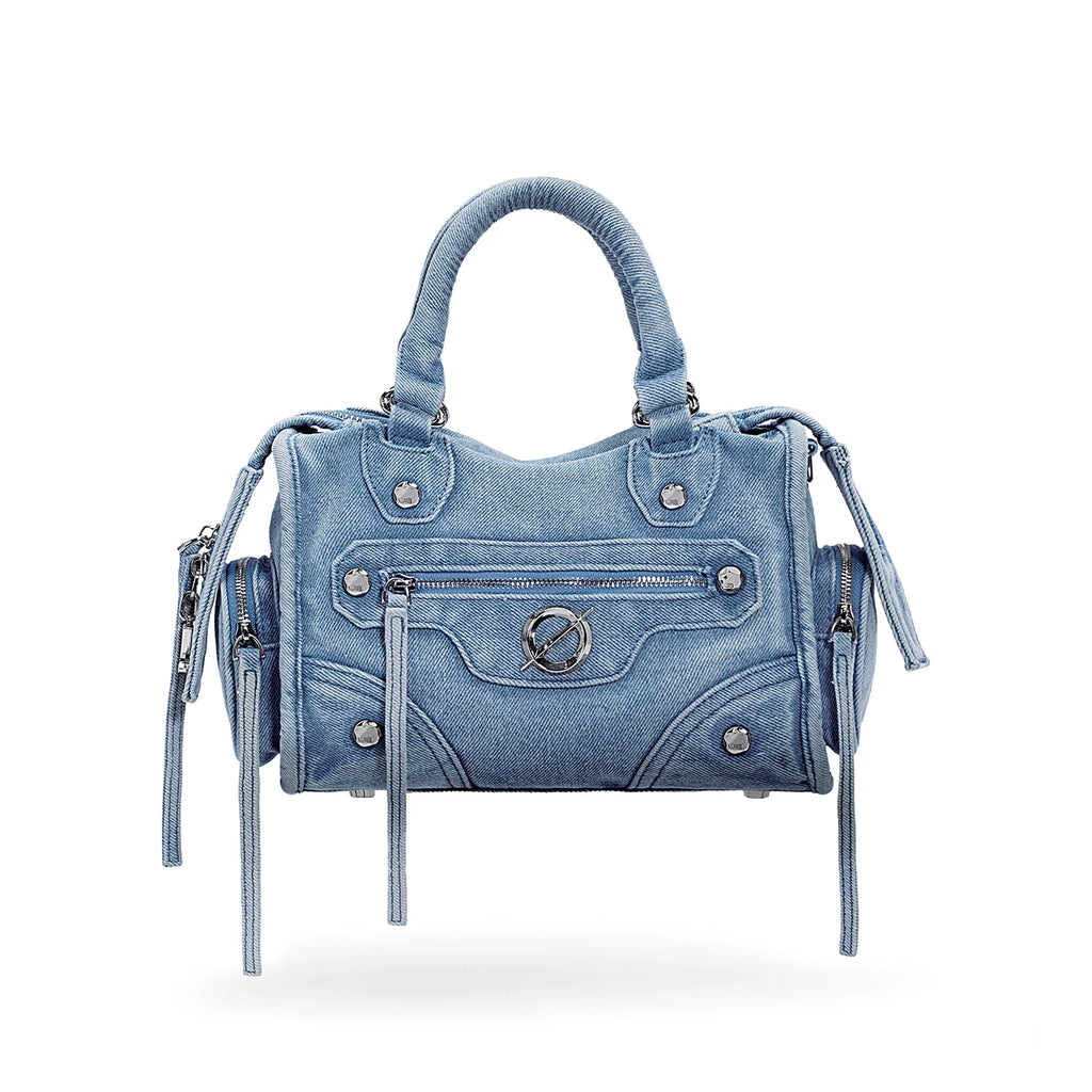 JELLY TOYBOY Biker Chic Pink Faux Leather Zip-Top Crossbody Bag