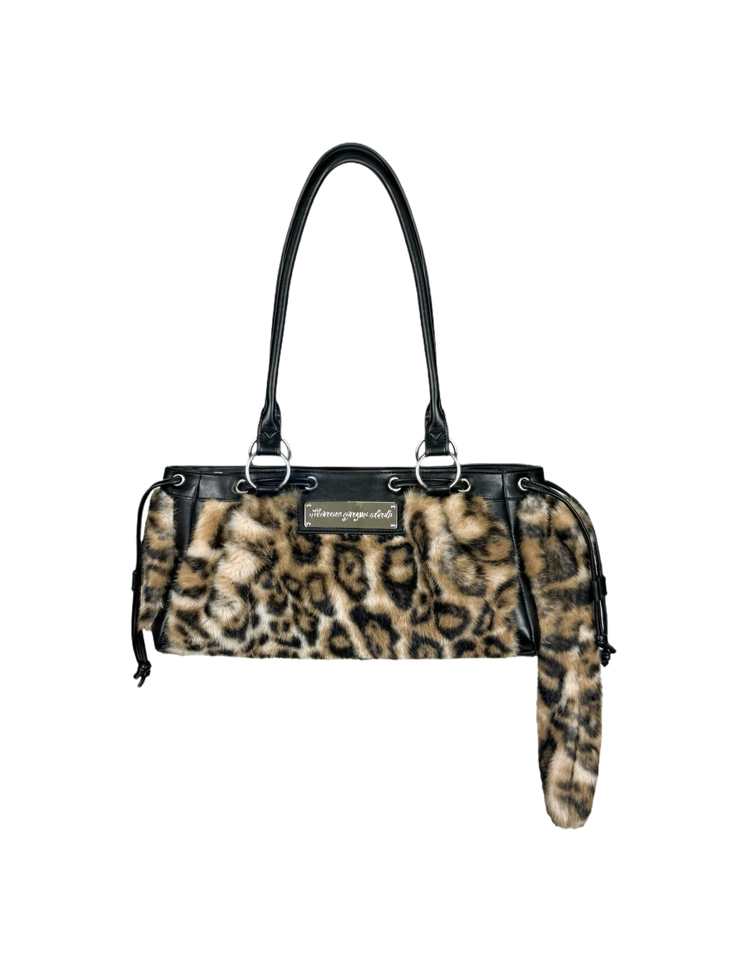 SAUCE Leopard Print Faux Leather Zip-Top Underarm Bag