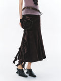 YEDM Ruffle Edge Fishtail Irregular Skirt