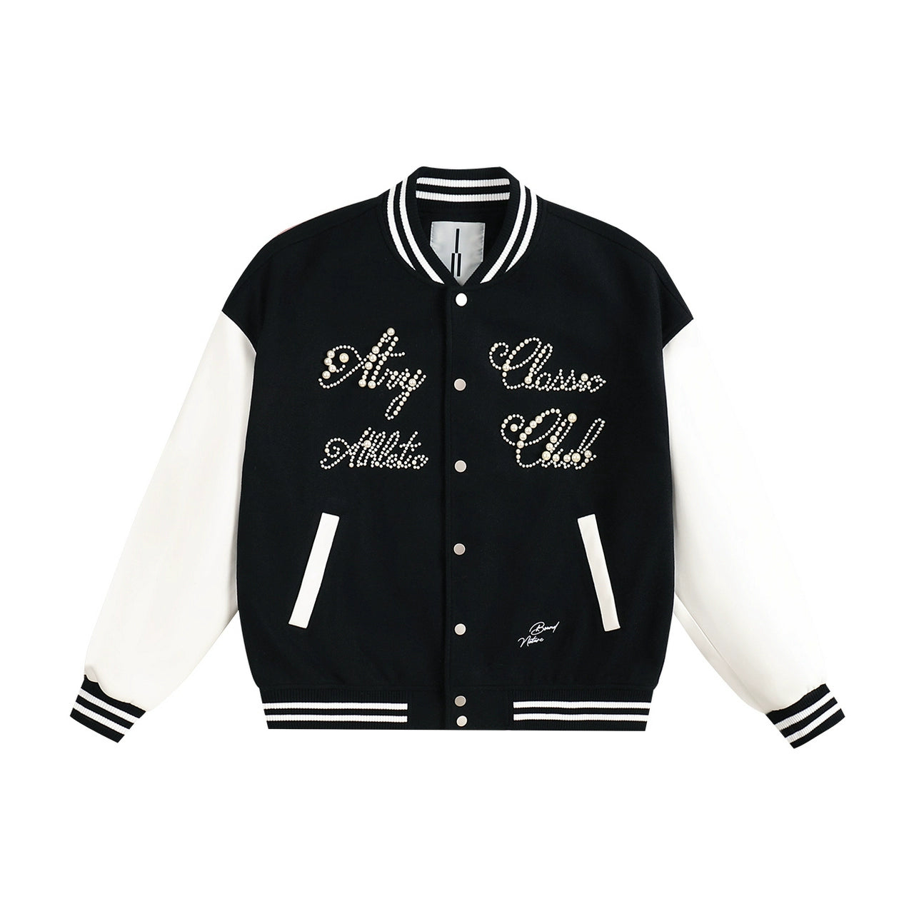 ATRY Letter Beaded Vintage Contrasting Jacket