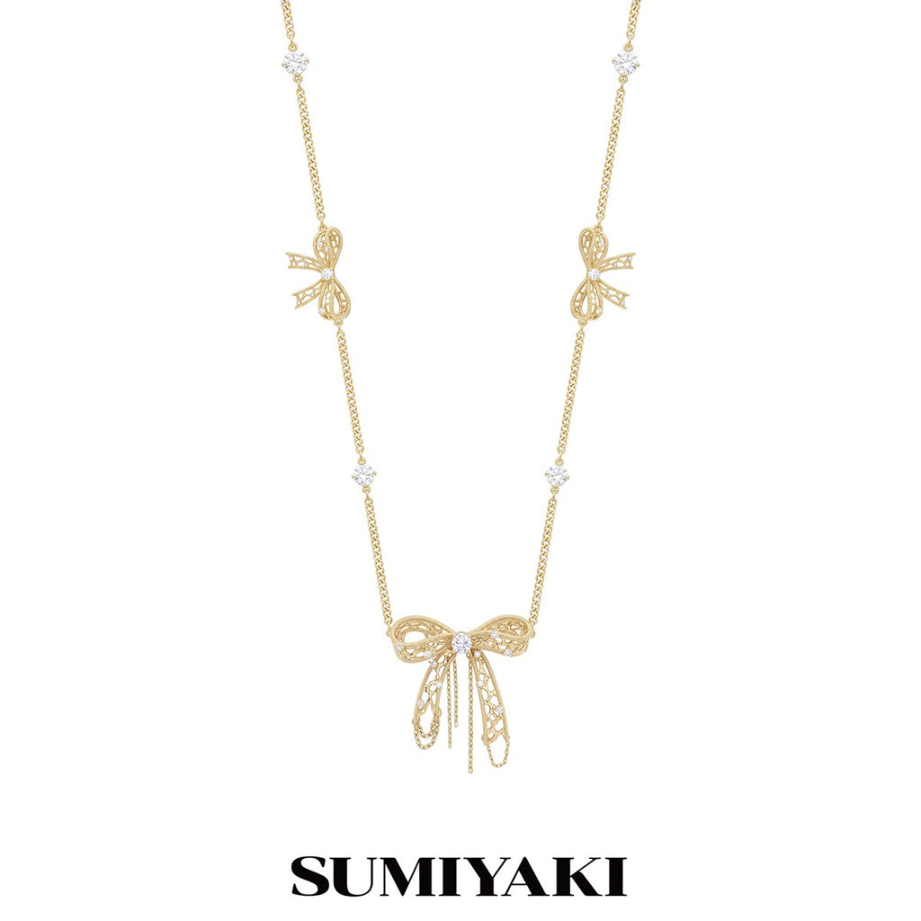 SUMIYAKI Lace Bow Collarbone Chain Necklace