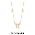 SUMIYAKI Lace Bow Collarbone Chain Necklace