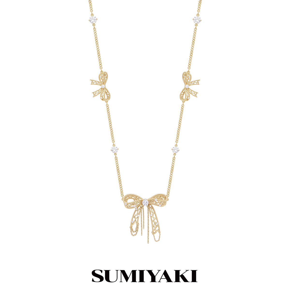 SUMIYAKI Lace Bow Collarbone Chain Necklace