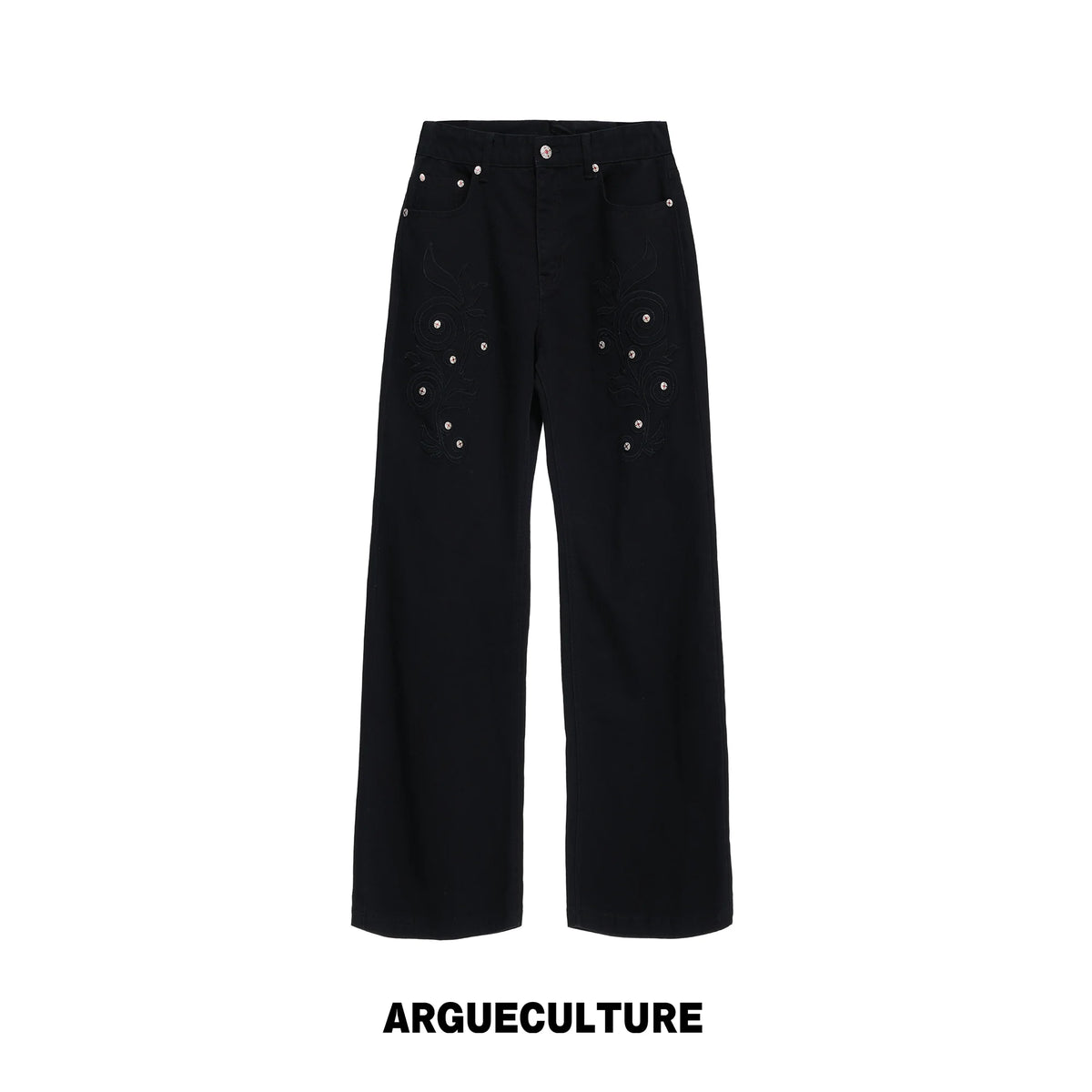 ArguE CulturE Eternal Flower Embroidered Mid-Rise Straight-Leg Jeans