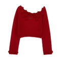 MAMC Rose Off-Shoulder Knit Cardigan