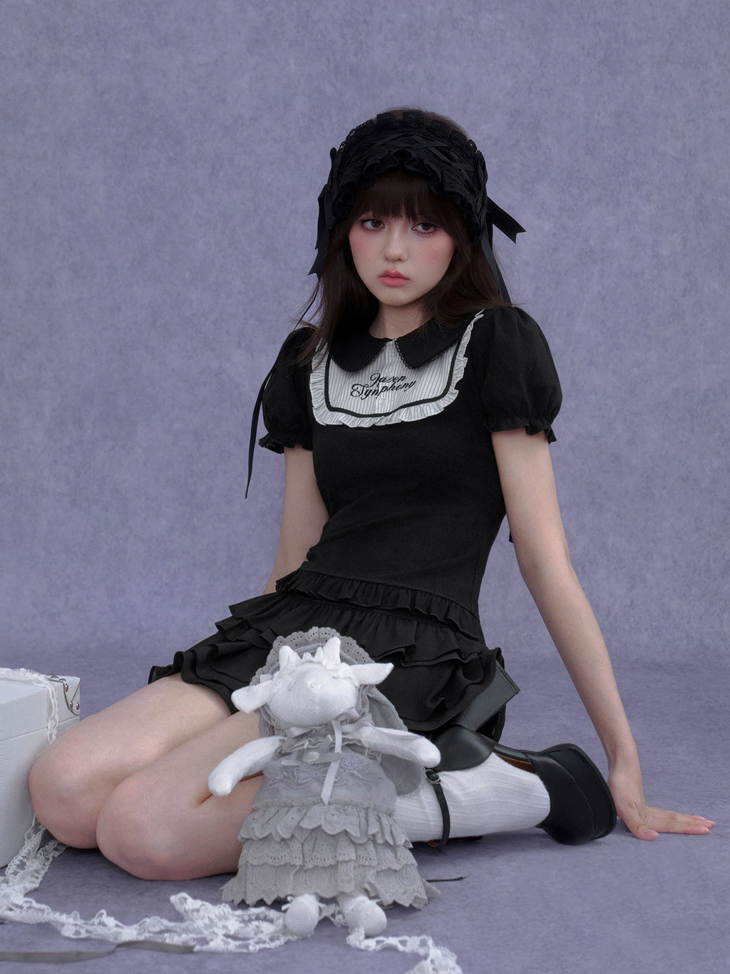 SagiDolls Girl Spirit Dark Doll Collar Cropped Tee