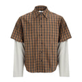FTS Plaid Loose Fake Two-piece Shirt
