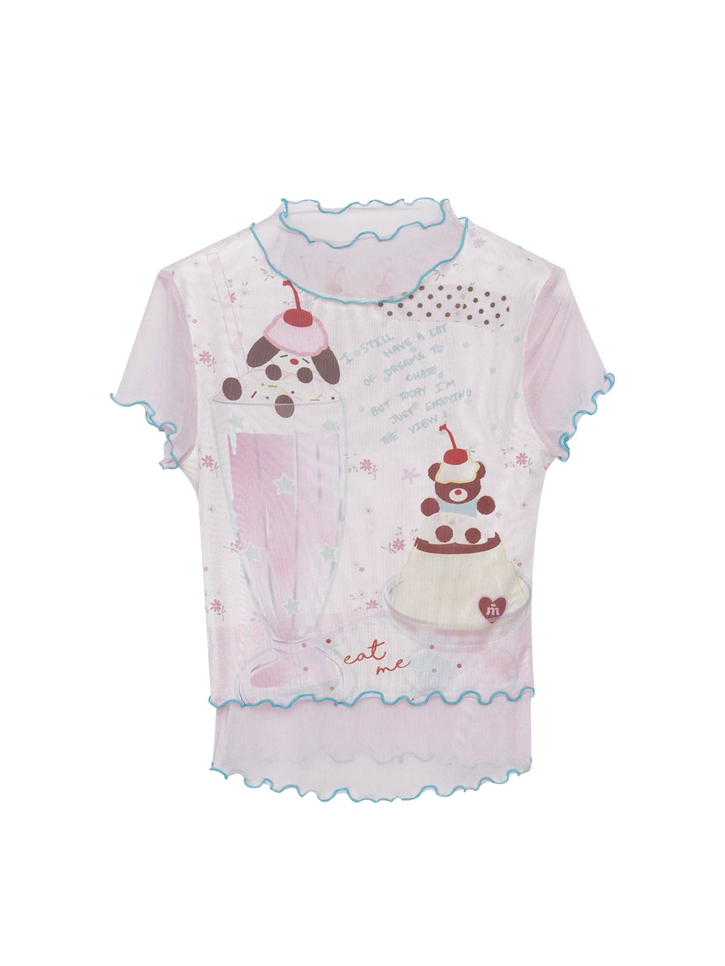 MASOOMAKE Printed Mesh Slim-Fit Tee