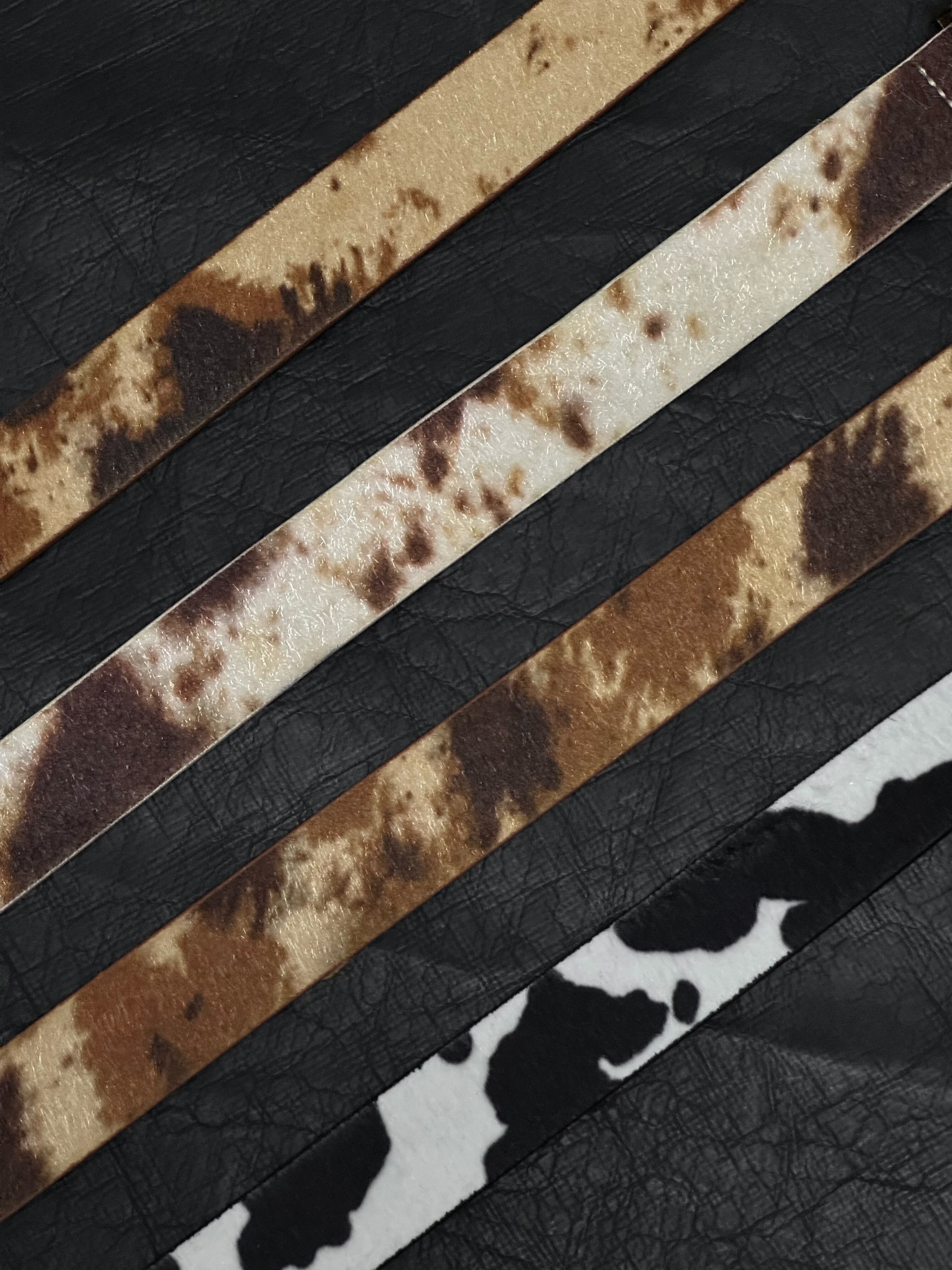 DPOL Cow Pattern Belt Maillard Couple Belt