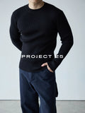 PROJECT 25 Ribbed Knit Slim Fit Breathable Long-Sleeve Sweater