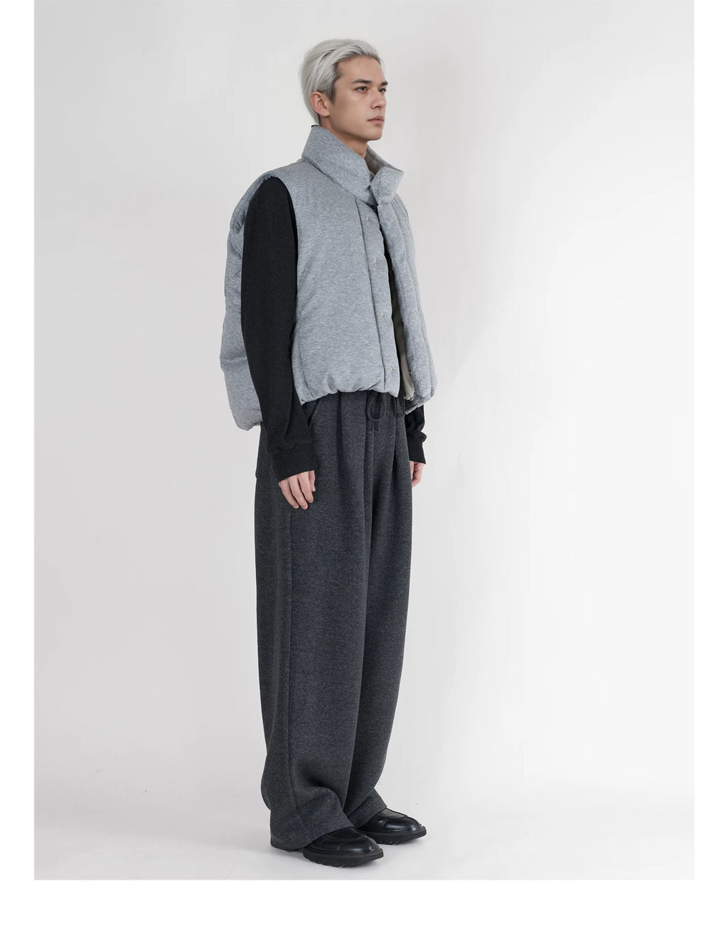 PERDU Cashmere Wool Lyocell Blend Silhouette Knitted Sweatpants