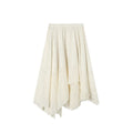 TGNS Lace Asymmetric High-Waist Midi Skirt